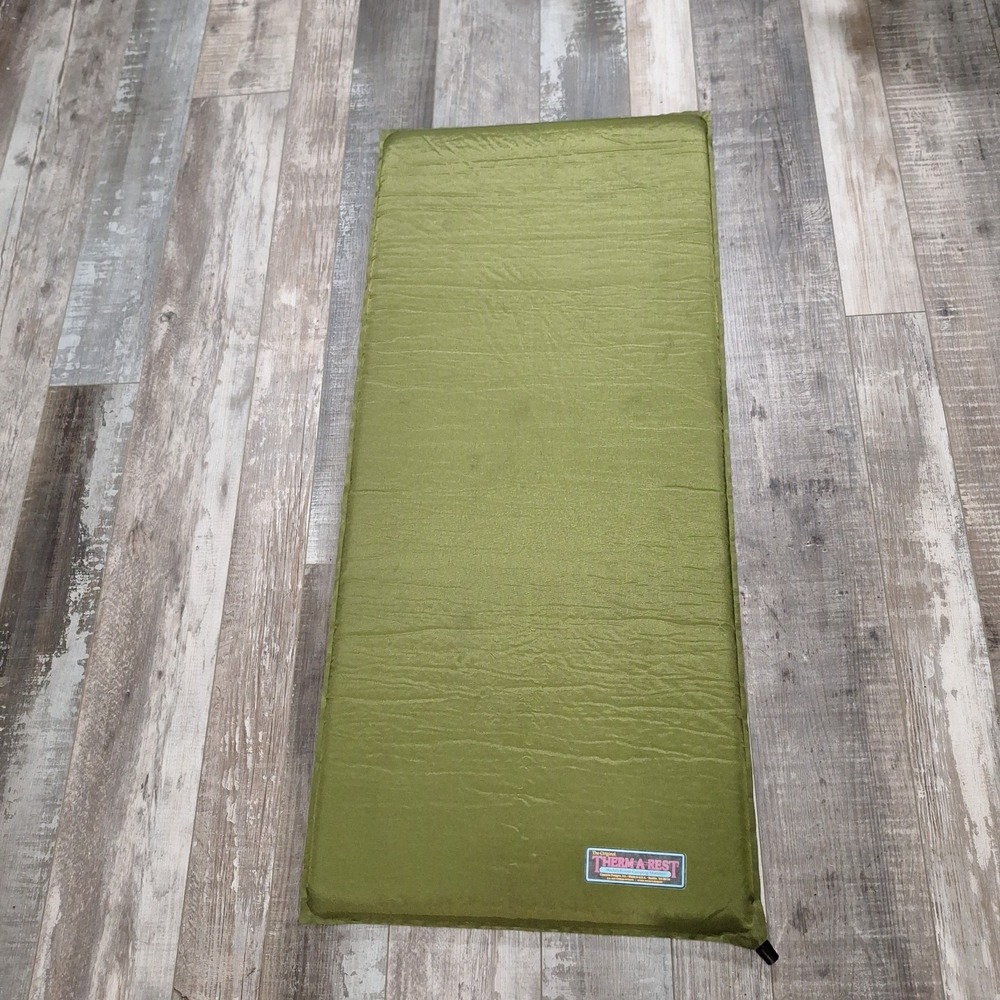 Vintage Original Therm-A-Rest Green 3/4 Sleeping Pad 47x20.5 USA Holds Air